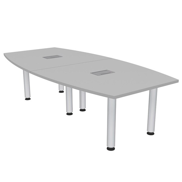45 in W, 96 in L, 29 in H, Engineered Wood Top, Grey
